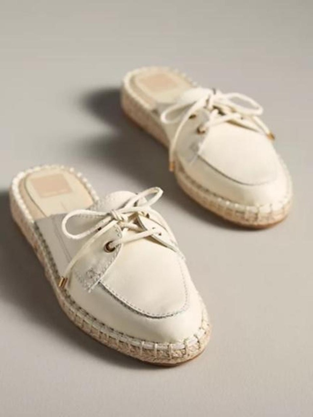 Dolce Vita Cream Espadrille Mule Loafers